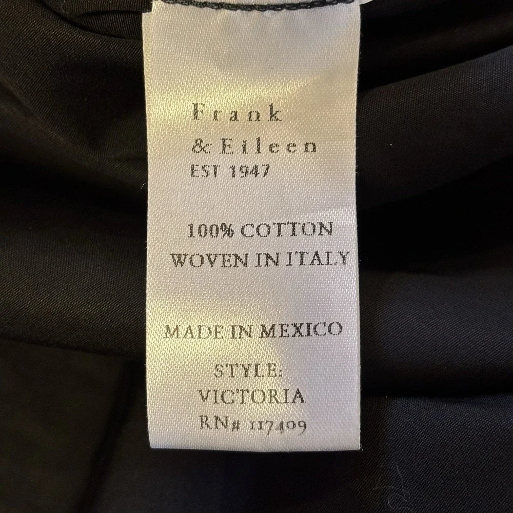 Frank & Eileen Womens XL Oversized Victoria Tuxedo Button Up Shirt Black Top - Picture 8 of 15